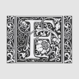 Letter F Mediaeval Monogram Art Nouveau Tissue Paper