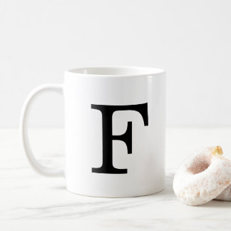 Letter F Monogram Classic Mug, 11 oz Coffee Mug