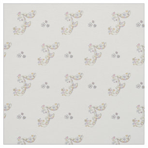 Letter F monogram flowers text custom fabric