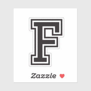 Letter F sporty college font alphabet