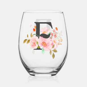 Letter F Stemless Wine Glass