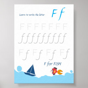 Letter F Tracing Poster for Kids