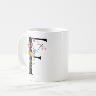 Letter F with flowers Coffee Mug
