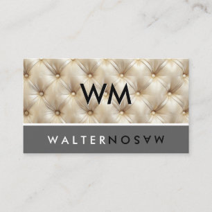 Letter Flip   Diamond Pattern Tufting Upholstery  Business Card