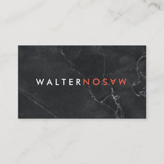 Letter Flip | Marble | Lux Executive Business Card (Front)