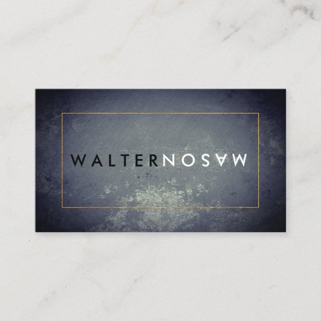 Letter Flip Rustic with Border Business Card (Front)