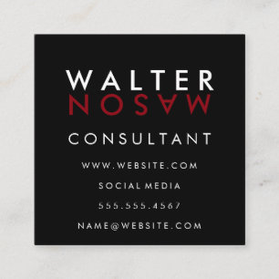 Letter Flip Simple Square Business Card