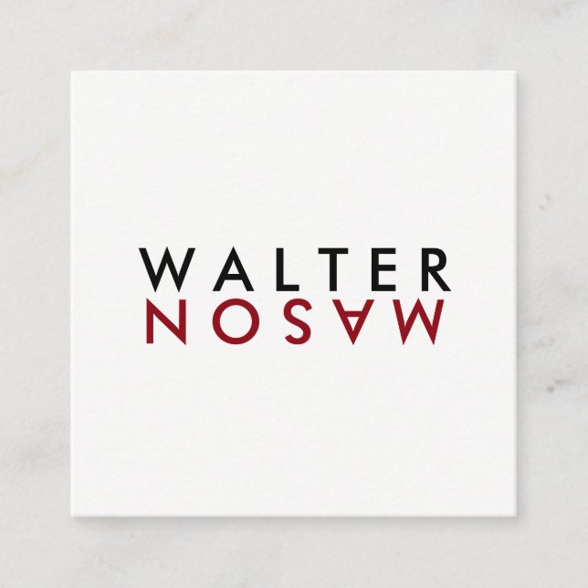 Letter Flip Square Business Card (Front)