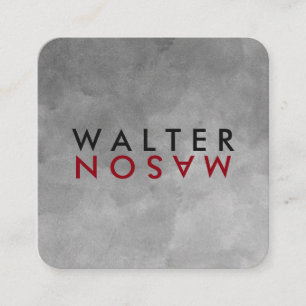 Letter Flip Watercolor Texture Square Business Card