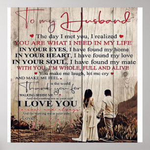 Letter For Him   Cool To My Husband Gift Poster