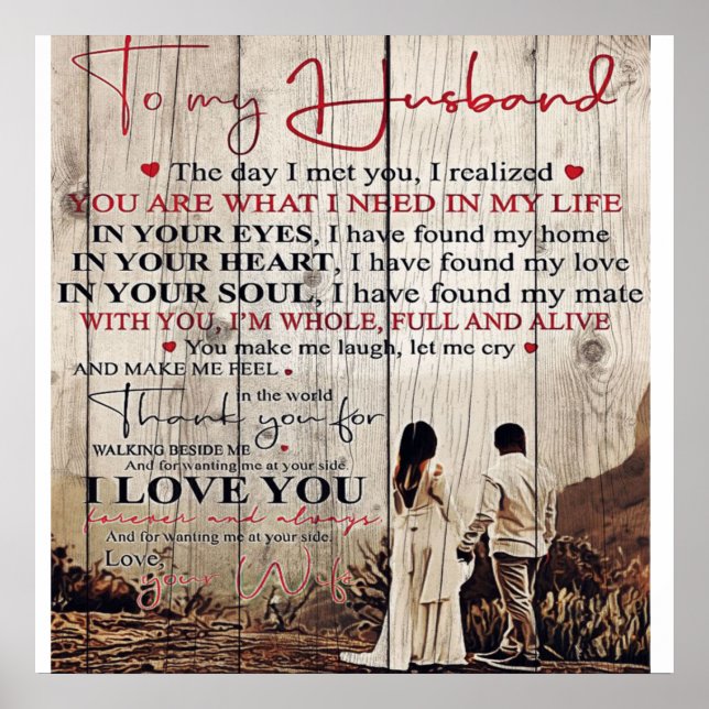 Letter For Him | Cool To My Husband Gift Poster (Front)