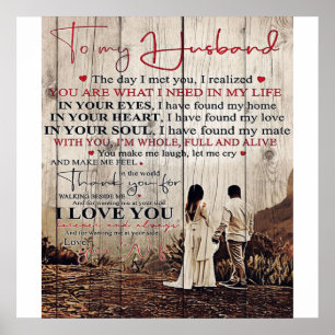 Letter For Him   Cool To My Husband Gift Poster