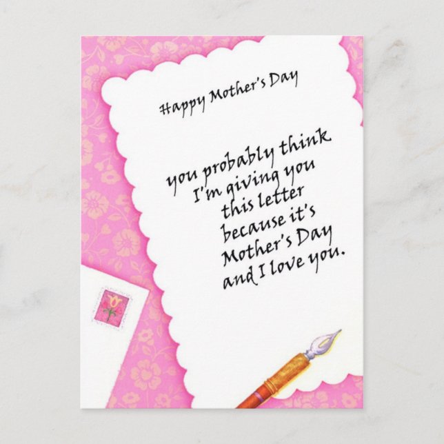 Letter for my Mum Postcard (Front)