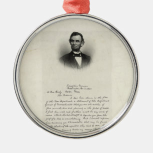 Letter from Abraham Lincoln Metal Tree Decoration