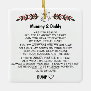 Letter From Baby Bump To Mummy & Daddy To Be Ceram Ceramic Ornament