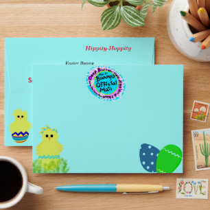 Letter From Easter Bunny Yellow Chick Eggs  Envelope