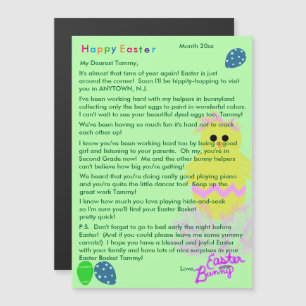Letter from Easter Bunny Yellow Pink Chick Egg