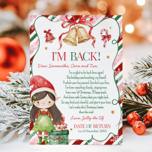 Letter from Elf Christmas Girl Letter Card