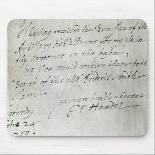 Letter from George Frederick Handel Mouse Mat