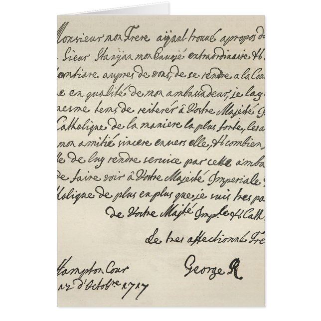 Letter from George I to Charles VI (Front)