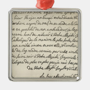 Letter from George I to Charles VI Metal Tree Decoration