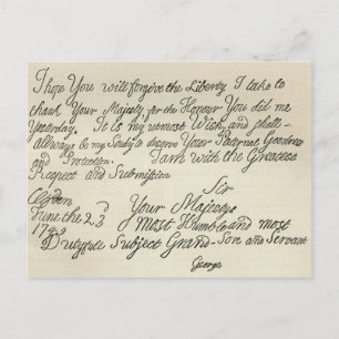 Letter from George III to his grandfather the Postcard