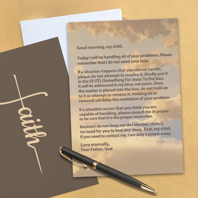 Letter from God Faith Encouragement & Blessings  Card (Creator Uploaded)