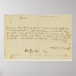 Letter from Mozart to a freemason, January 1786 Poster