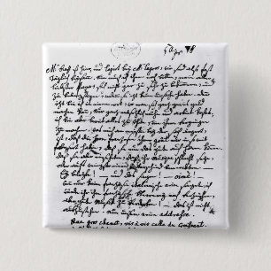 Letter from Mozart to his Father, 5th April 15 Cm Square Badge