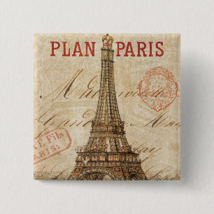 Letter from Paris 15 Cm Square Badge