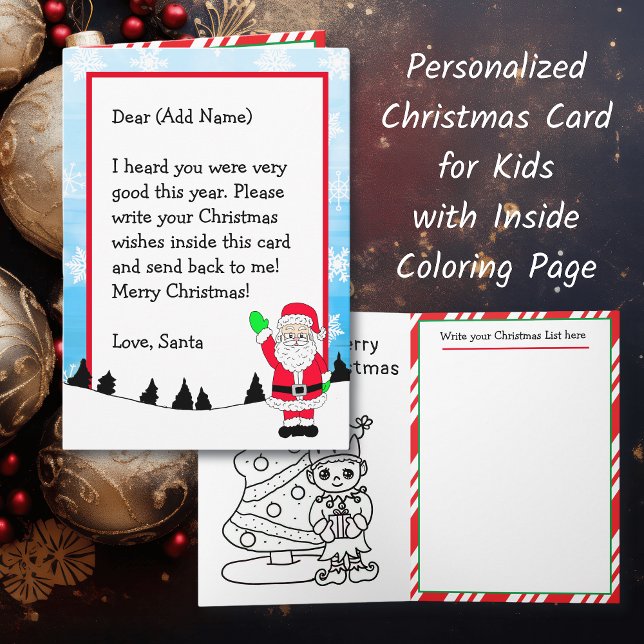 Letter from Santa | Christmas List | Colouring Pag Card (Creator Uploaded)