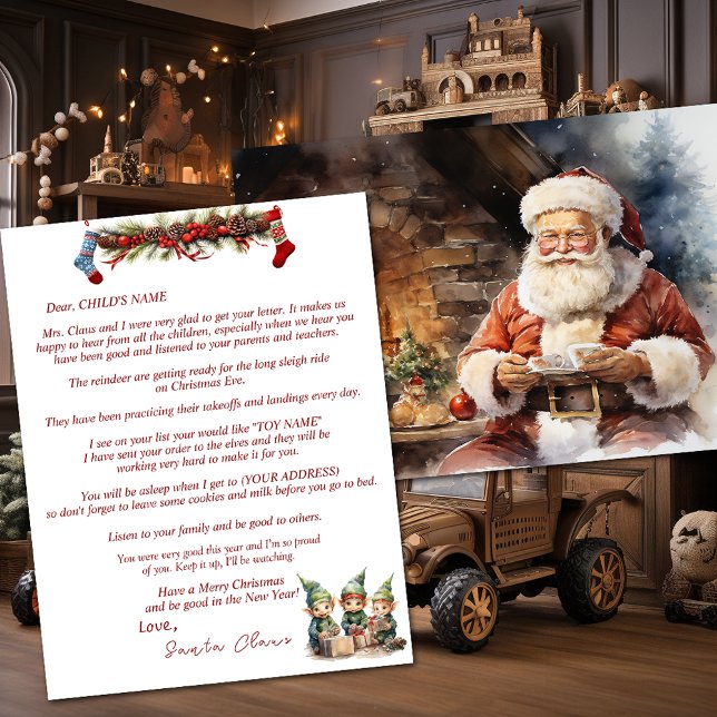 Letter from Santa Claus Elves Stockings Garland (Creator Uploaded)