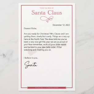 Letter From Santa Nice Editable