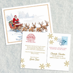 Letter From Santa North Pole Express Delivery Postcard