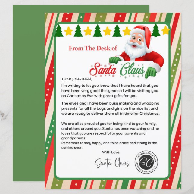 Letter From Santa Northpole Mail (Front/Back)