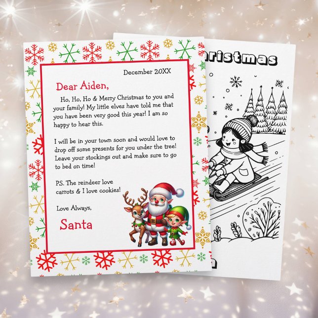 Letter from Santa with Colouring Page on the Back (Creator Uploaded)