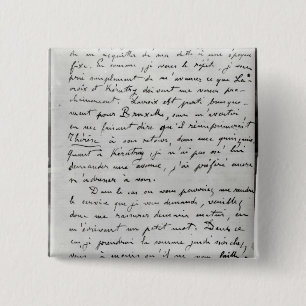 Letter from Zola to Edouard Manet  1868 15 Cm Square Badge