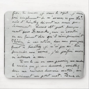 Letter from Zola to Edouard Manet  1868 Mouse Mat