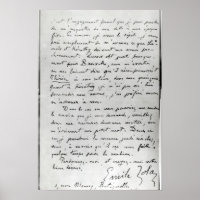 Letter from Zola to Edouard Manet  1868