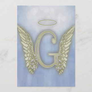 Letter G Angel Monogram Invitation