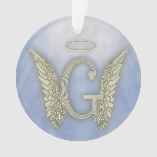 Letter G Angel Monogram Ornament (Front)