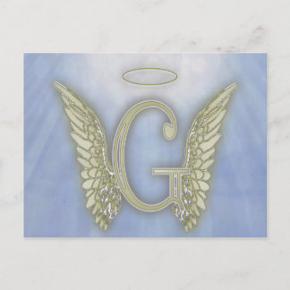 Letter G Angel Monogram Postcard