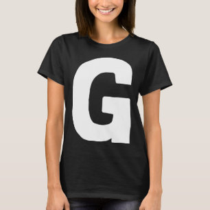 Letter G big and bold white T-Shirt