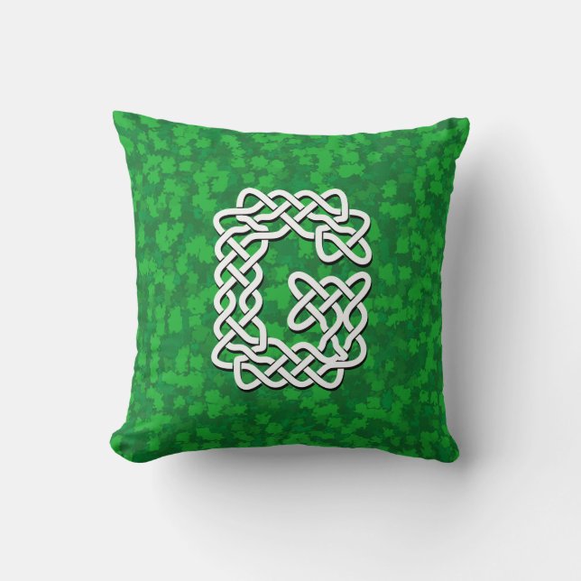Letter G Celtic Knot Alphabet Cushion (Front)