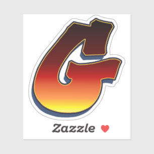 Letter G - flames Sticker
