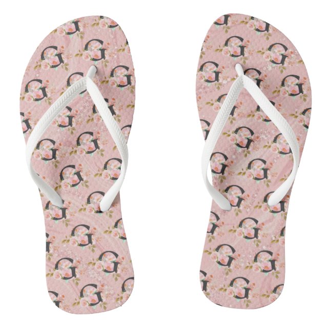 Letter G Flip Flops (Footbed)