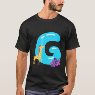Letter G Giraffe Grape Letters With Pictures Tee