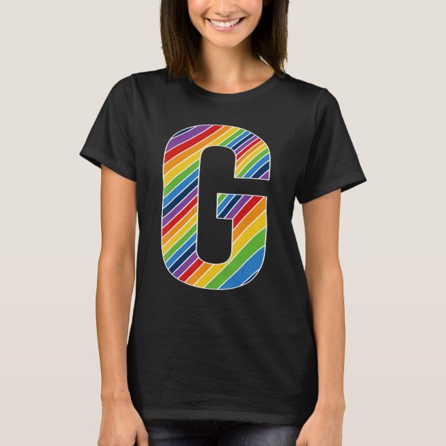 Letter G Lesbian Gay Pride Bisexual Trans Letter G T-Shirt (Front)