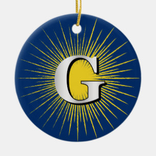 Letter G – masonic symbol Ceramic Tree Decoration