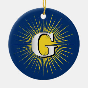 Letter G – masonic symbol Ceramic Tree Decoration